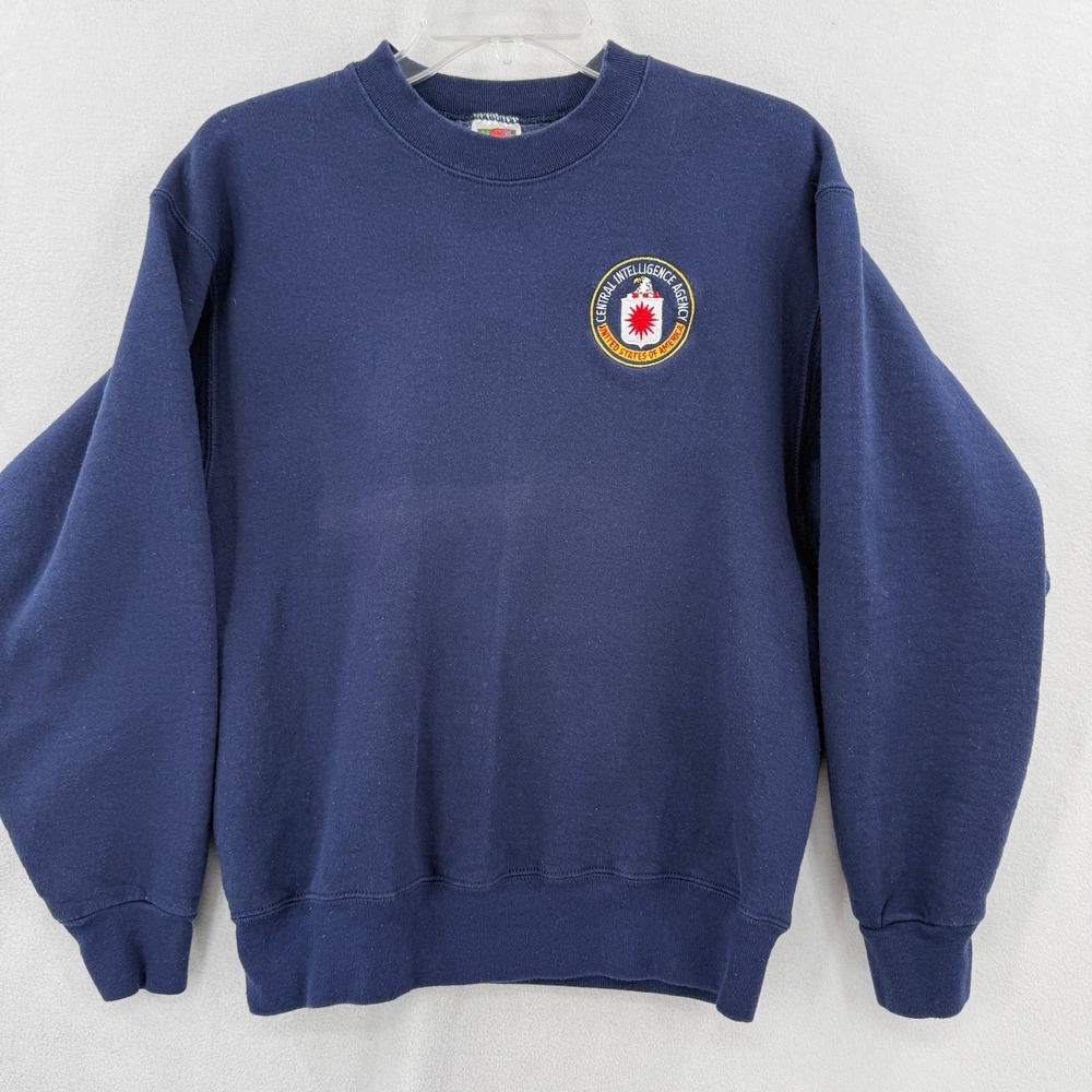 Central Intelligence Agency CIA Sweatshirt Mens Size M Blue Vintage Fleece